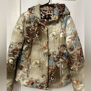 Bognar Ski Snow Jacket - Asian Floral Cheetah